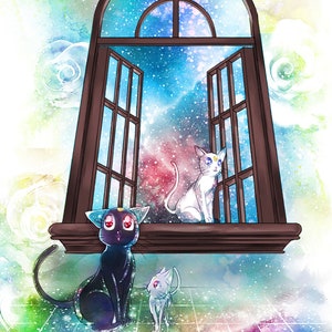 Luna, Artemis, Diana, Print, Poster, Buy 4 Get 1 Free, Christmas, Girlfriend, Fanart, Friend, Bedroom, Holiday, Gift, Birthday, Fun, Cat