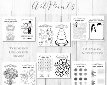 Wedding Coloring Book Instant Download Coloring Book Wedding Kids Activity Book Kid Activity Colouring Pages Printable Wedding Coloring Book