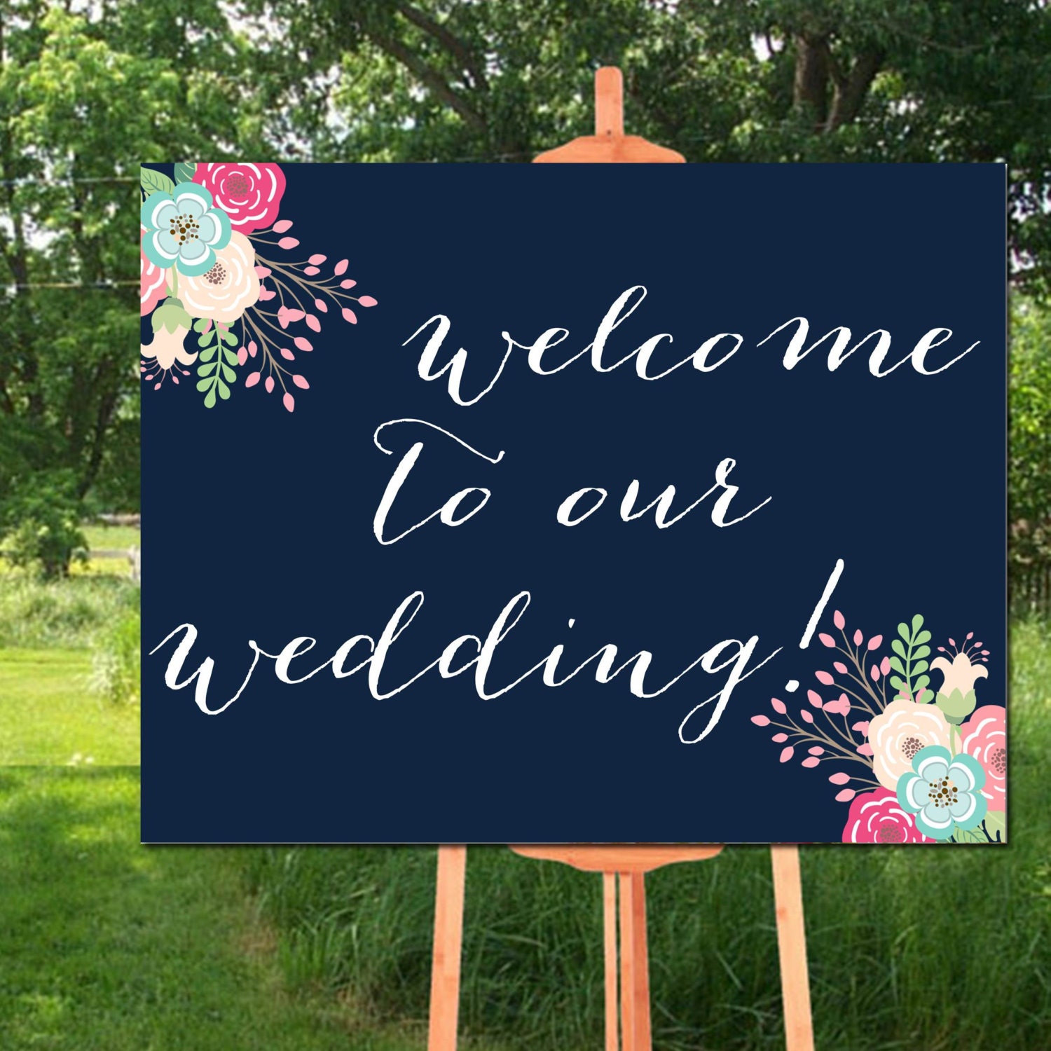 Rustic Wedding Printable Welcome Sign Rustic Welcome to Our - Etsy