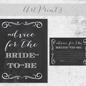 Advice For The Bride To Be Printable, Bridal Shower Advice For The Bride Sign, Chalkboard Bridal Shower Advice Decor Printable