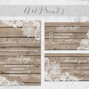 Rustic Wedding Invitation Printable, Printable Wedding Invitation ...