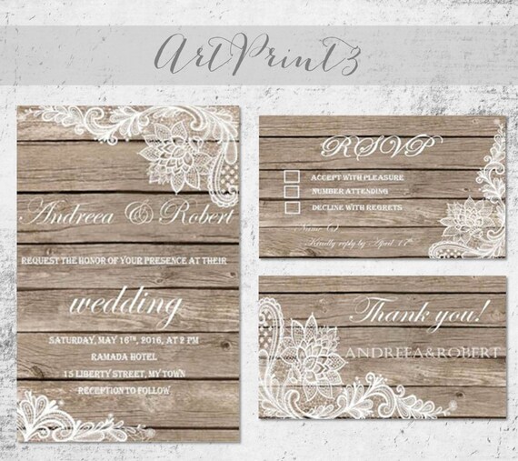 Rustic Wedding Invitation Printable Printable Wedding - Etsy