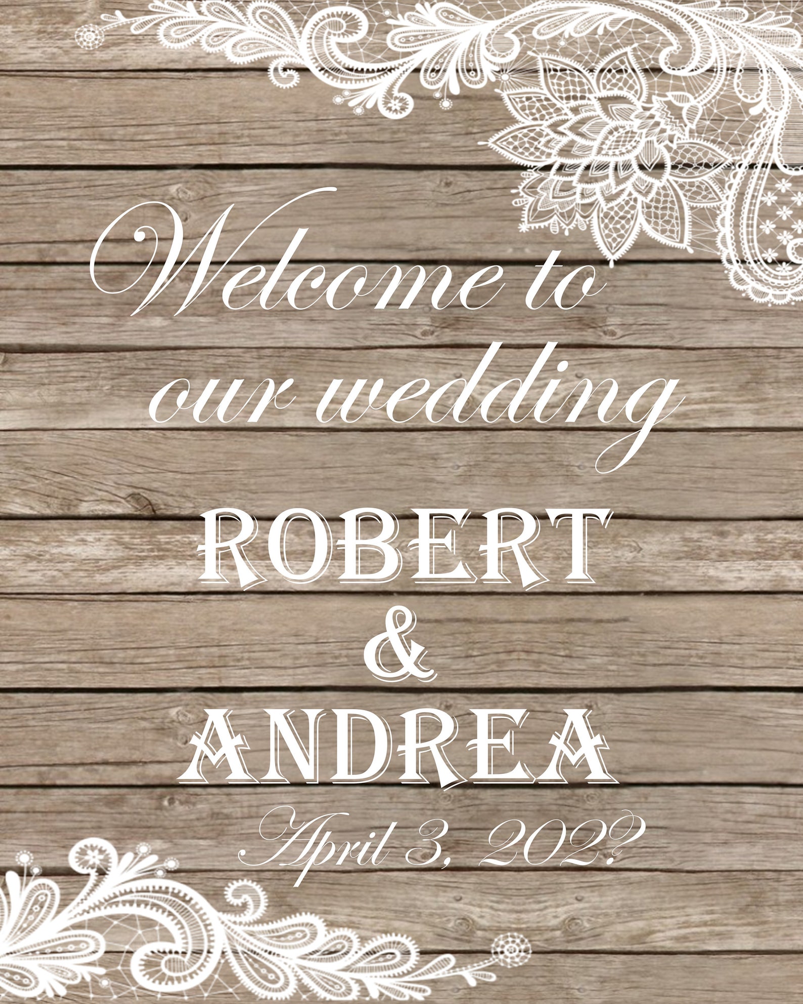 Rustic Wedding Printable Welcome Sign Rustic Welcome to Our - Etsy