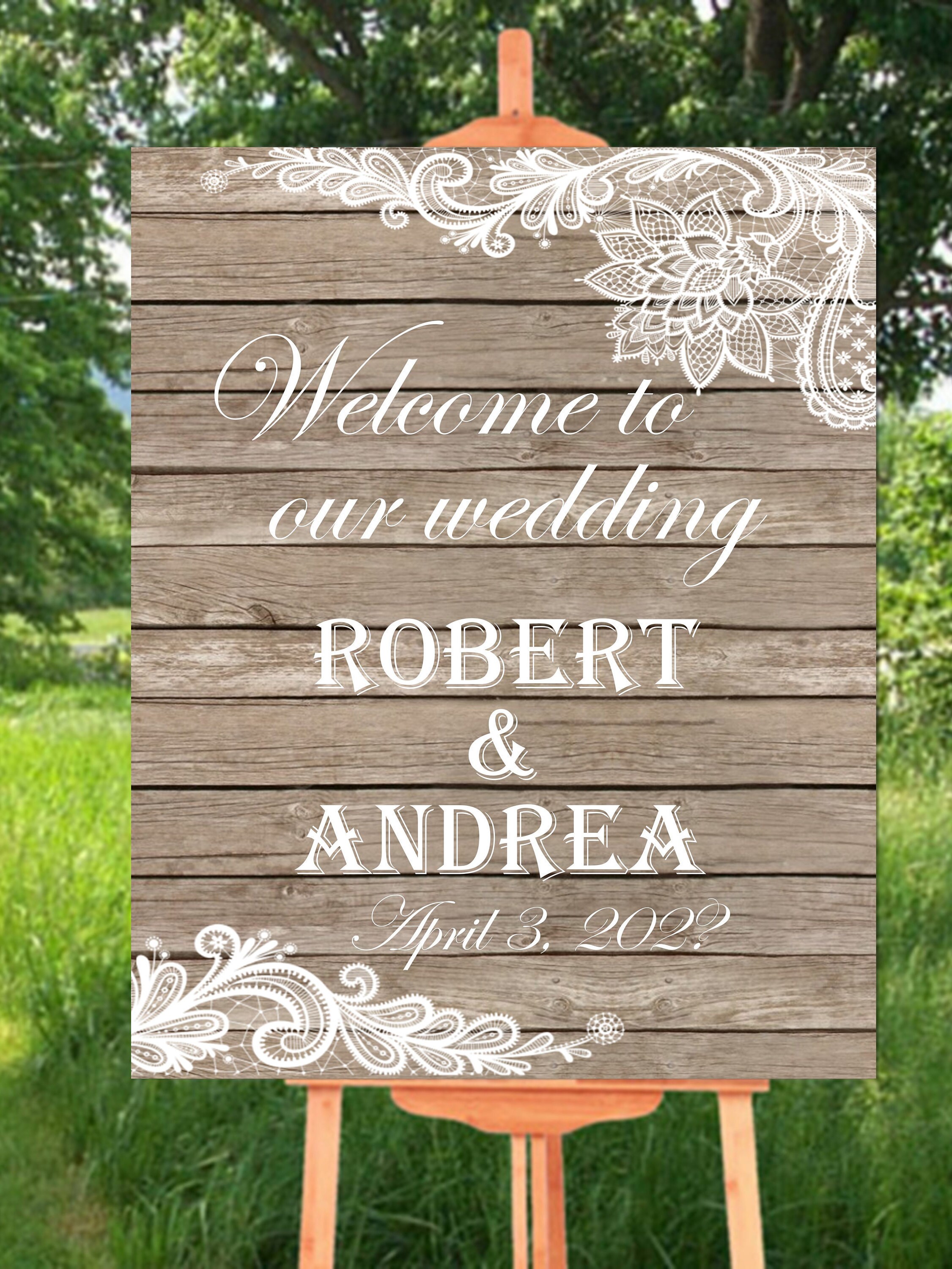 Rustic Wedding Printable Welcome Sign Rustic Welcome to our | Etsy