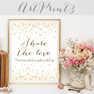 Share The Love Wedding Hashtag Sign, Wedding Hashtag, Printable Hashtag Sign, Share the Love Sign Printable