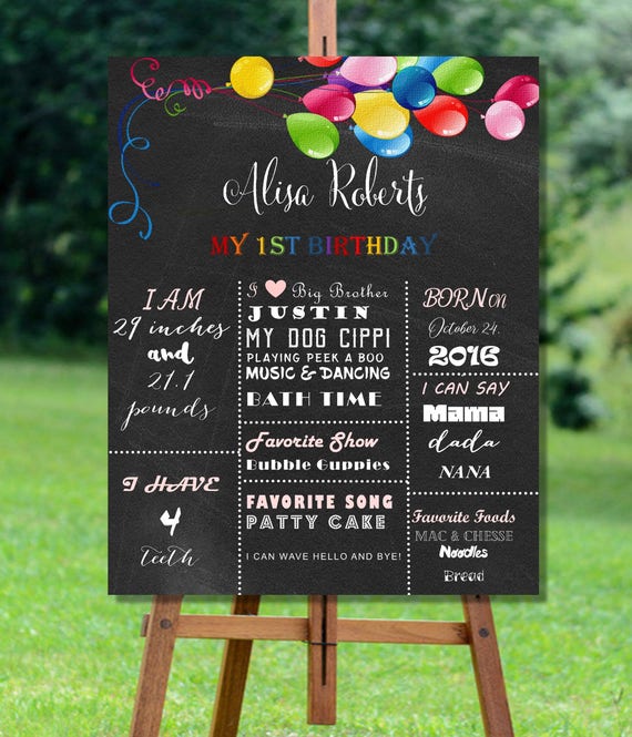 First Birthday Sign Printable 1st Birthday Rustic Poster | Etsy