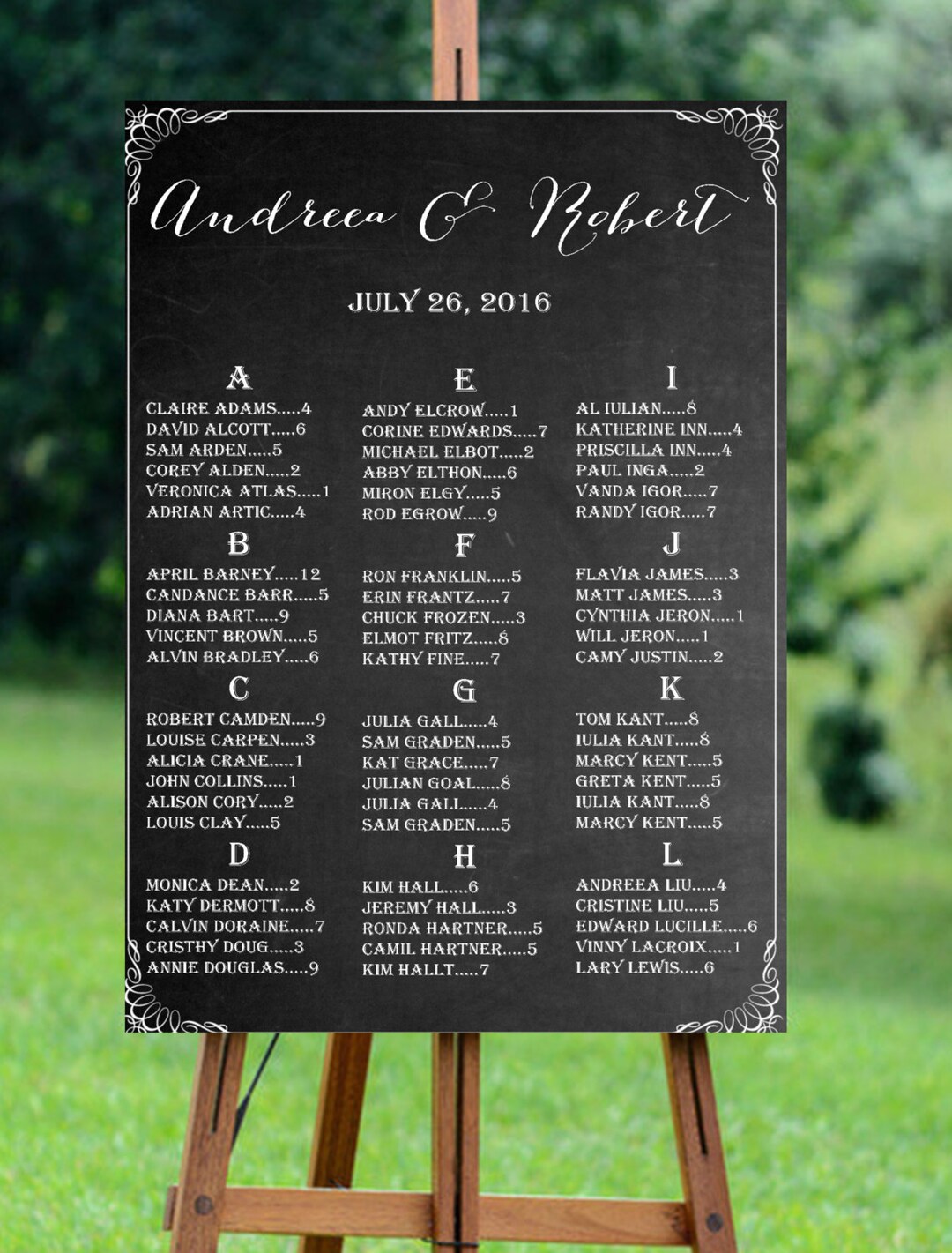 Black Chalkboard Wedding Seating Chart Printable Wedding Etsy