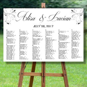 Imprimible boda estar carta, carta de asientos boda alfabético, moderno carta imprimible, de estar de novia Vintage de boda carta de estar