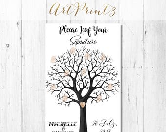 Bruiloft vingerafdruk boom afdrukbaar, alternatief bruiloftsgastenboek, bruiloft boom, gastenboekidee, bruiloft boom, blader alsjeblieft je handtekening in