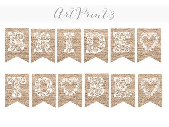 Printable Bride to Be Banner Rustic Bridal Shower Banner - Etsy