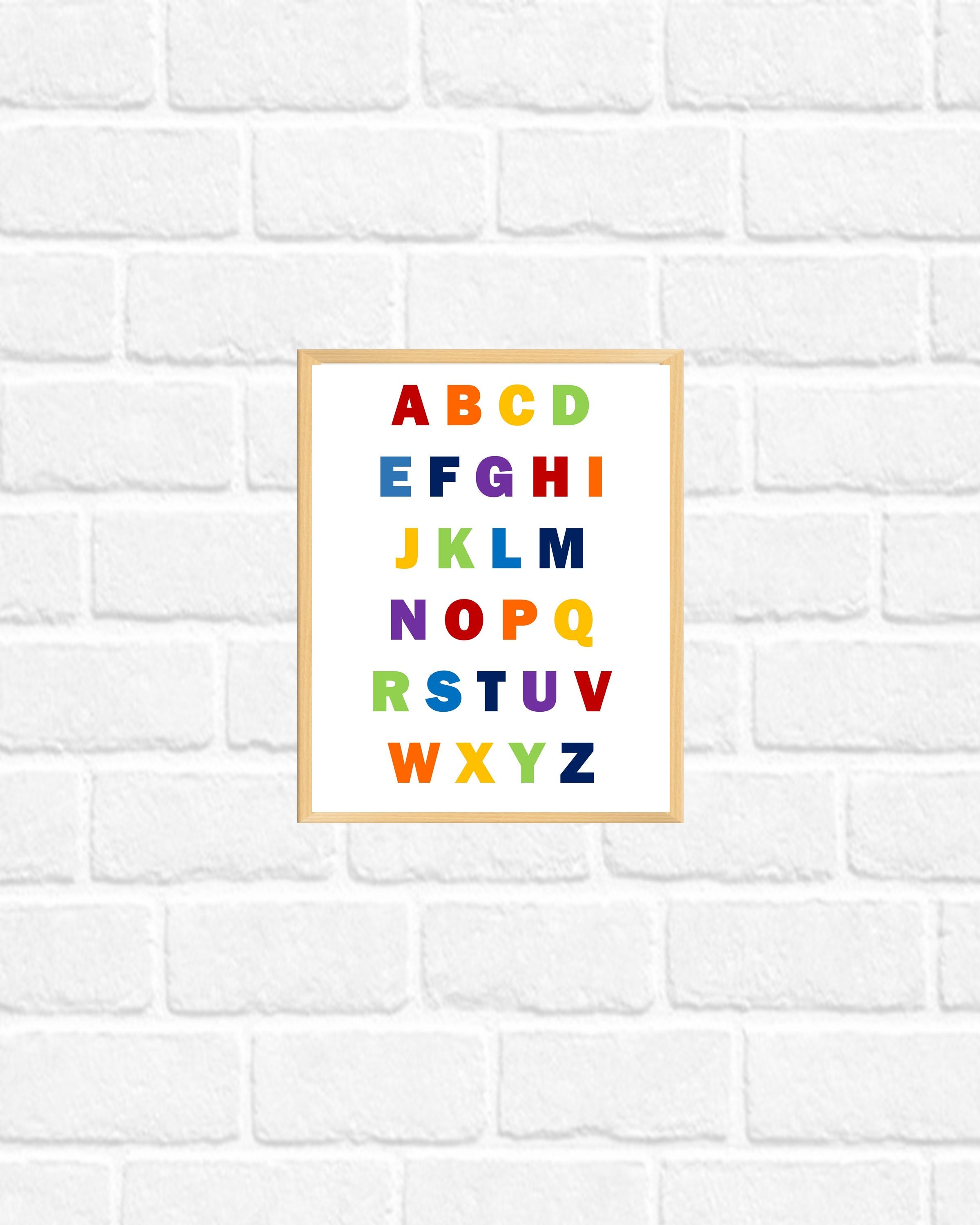 Rainbow Alphabet Printable, Kids Room Wall Decor, ABC Poster, Alphabet ...