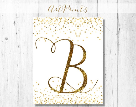 Nursery Gold Letter B Printable Monogram Wall Decor - Letter B Wall Decor Nursery Gold Letter B Printable Monogram Wall Decor - Letter B Wall Decor