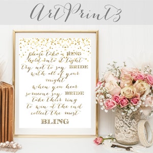 Don&#39;t Say Bride Game Printable, Bridal Shower Game Printable, God Confetti Bridal Shower Game Printable, Wedding Shower Fun Activity Print