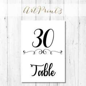 Table Numbers Wedding Printable, Table Number Signs 1-30, Vintage Wedding Table Numbers, Calligraphy Table Numbers, Table Numbers Decor