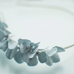 Blue hydrangea headband Wedding flower crown Bridal floral one side headband Wedding headpiece Blue wedding Tiara Bridesmaid headband