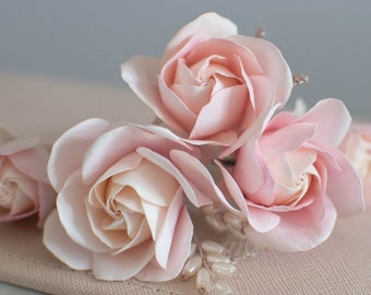 Rose hair pin Pearl hair pin Wedding accessories Bridal accessories Hair pin Wedding hair pins Bridal hair pins Hair accessories Cream rose