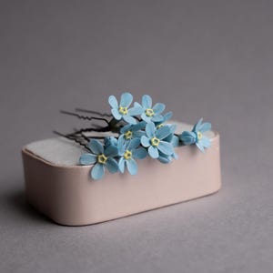 Forget-me-not Blue wedding Blue flower hair pin Wedding blue hairpiece Bridesmaid headpiece Bridal flower forget me not flower hairpiece