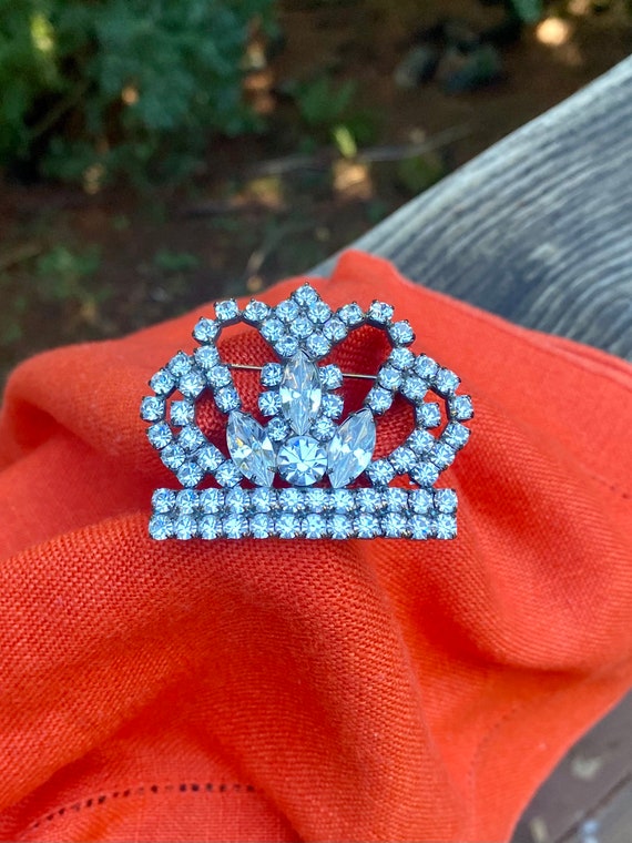 Crown Gemstone Brooch Lapel Pin