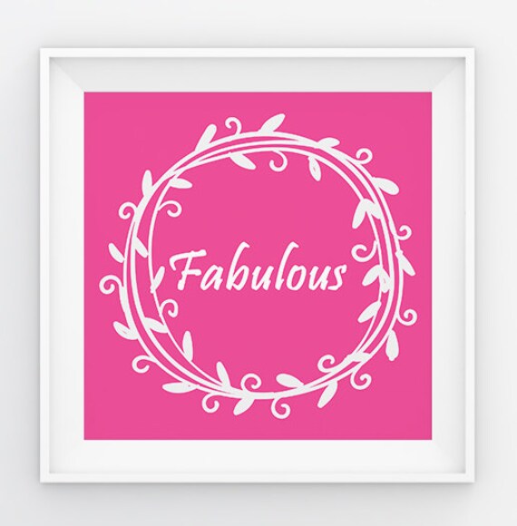 Impresion De Guirnalda Rosa Fabuloso Fabuloso Plaza De Pared Etsy