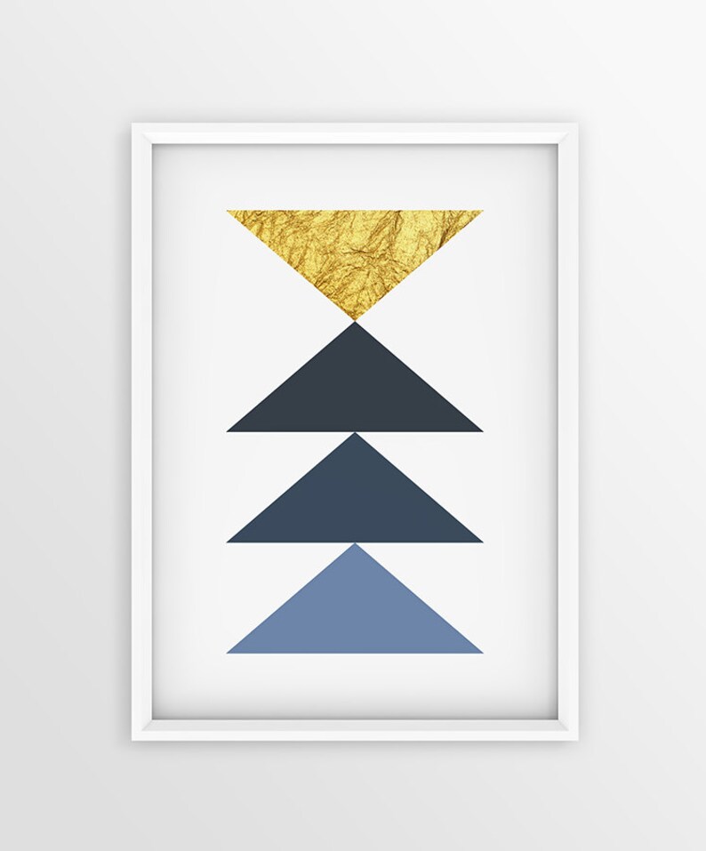 Imprimir Geometricos Triangulos Escandinavo Extracto De Arte Etsy
