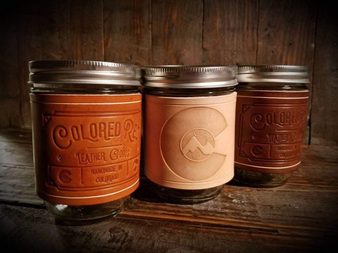 Leather Travel Mug Mason Jar Leather Cup Cozy Handmade Etsy