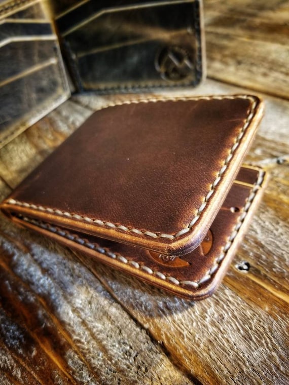 Leather Bifold Wallet Men's Leather Wallet Handmade -  UK