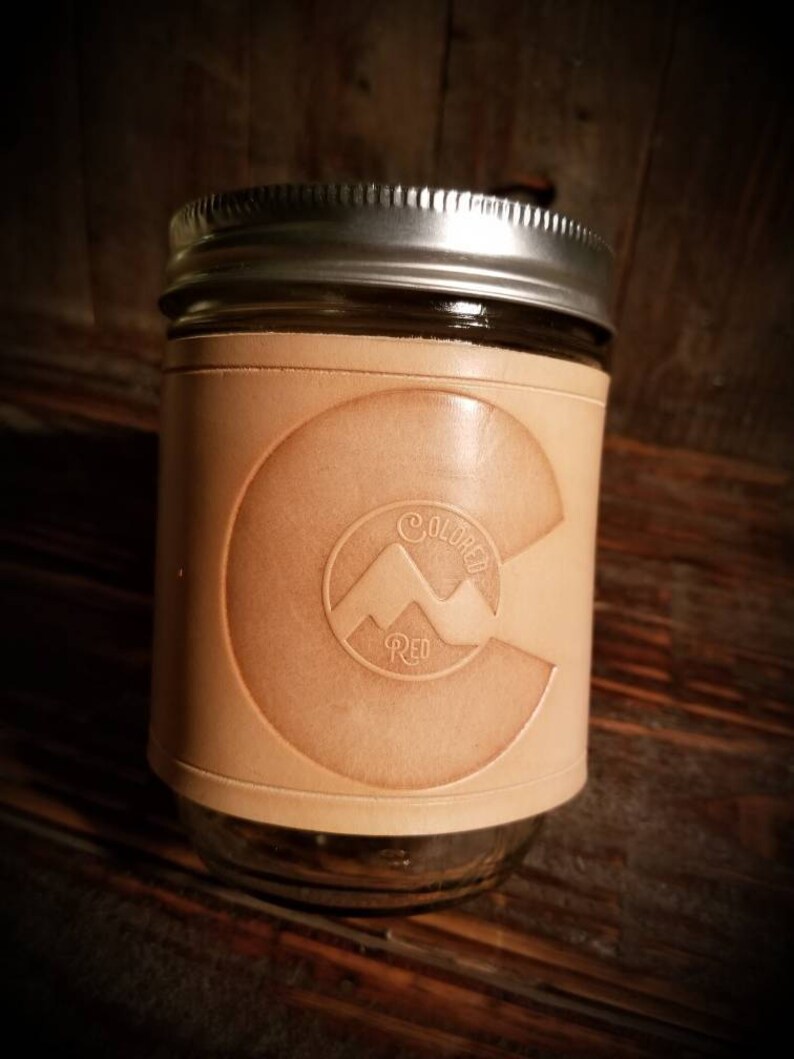 Leather Travel Mug Mason Jar Leather Cup Cozy Handmade Etsy