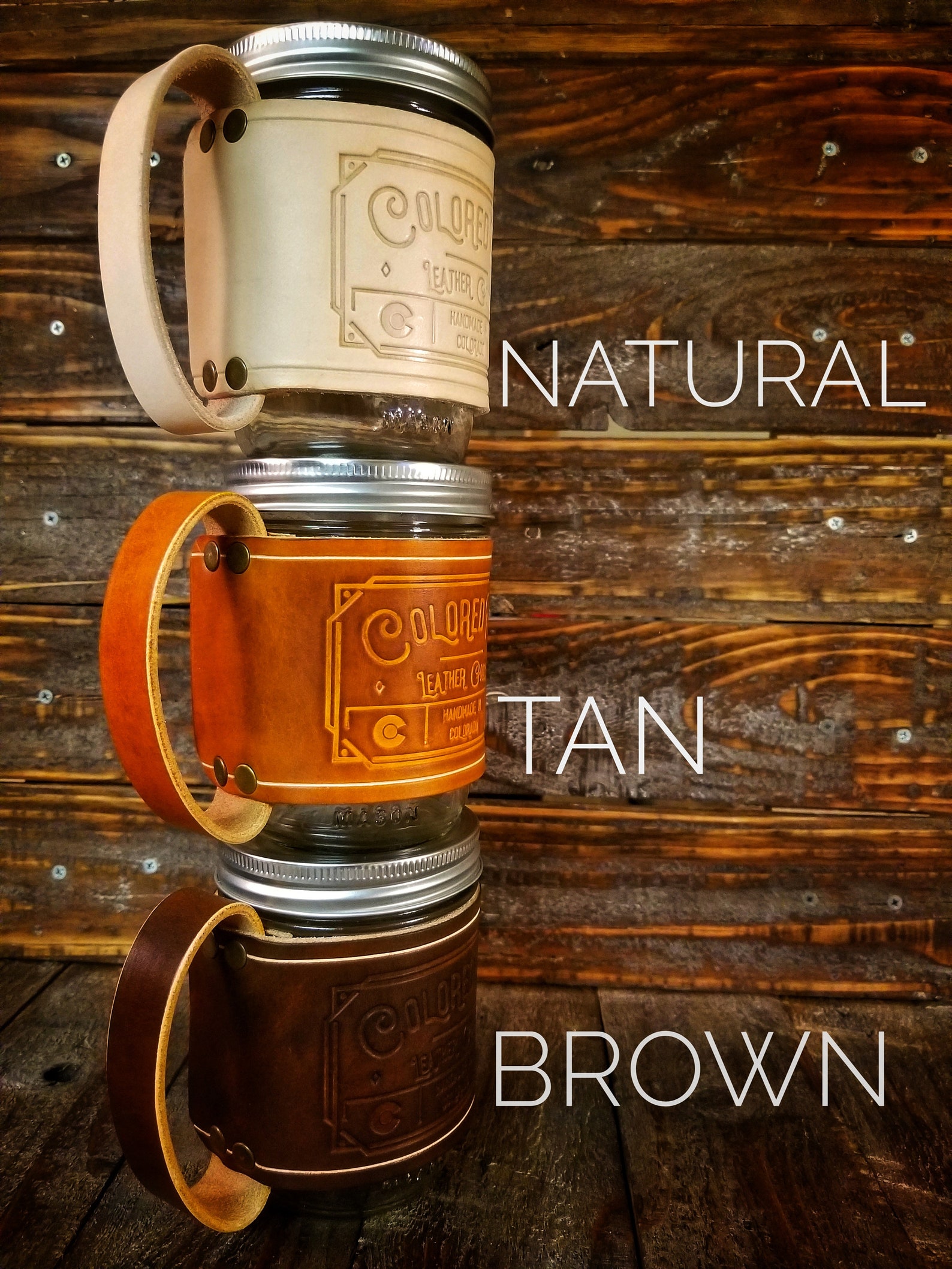 Leather Travel Mug Mason Jar Leather Cup Cozy Handmade Etsy