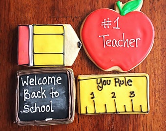 Teacher Appreciation - One Dozen -  Back to School Cookies - Teacher Holiday Gift