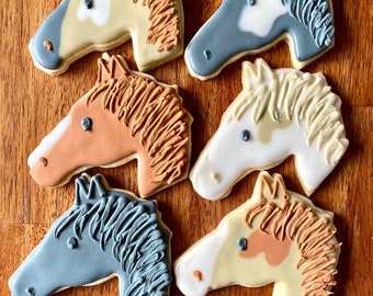 Galletas con forma de cabeza de caballo - Una docena - Equinest - Jinete - Caballo de carreras - Semental