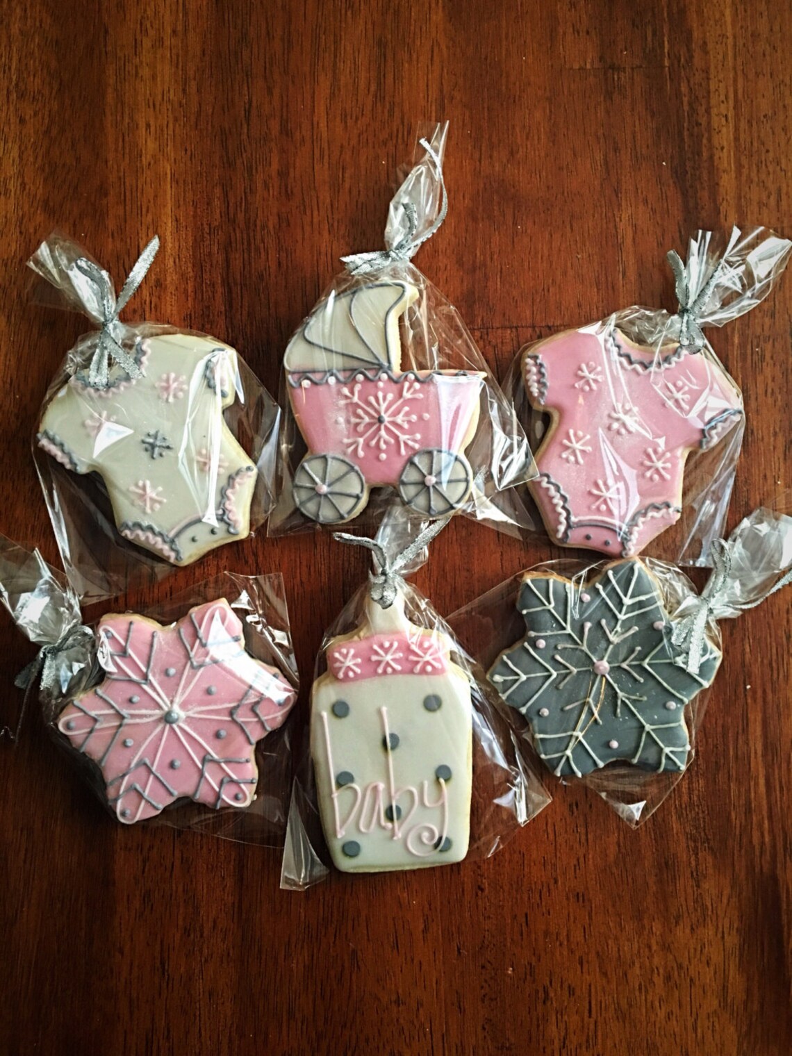 Winter Baby Shower Cookies -one Dozen - Snowflake Onesie Stroller ...