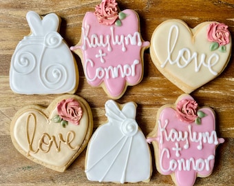 Personalized Wedding Cookies – Bridal Shower, Engagement Party Favors