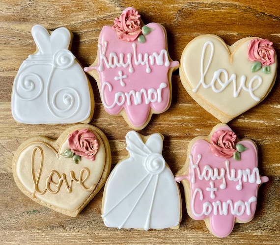 Personalized Wedding Cookies – Bridal Shower, Engagement Party Favors