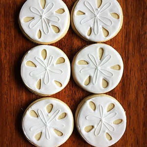 Sand Dollar Cookies - One Dozen - Beach Theme Party Favors - Destination Wedding Favors - Island Ocean Cookie Favors