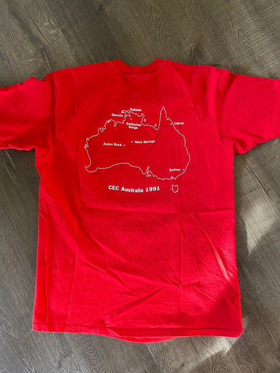 Vintage USA Hanes Australia Canyon club red shirt - image 3