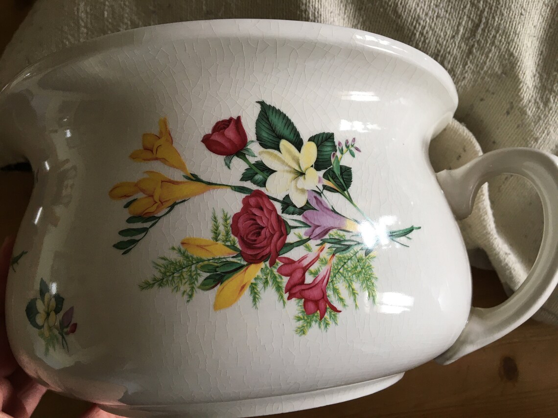 Vintage Arthur Wood Highly Decorated Chamber Pot UK Made and Etsy