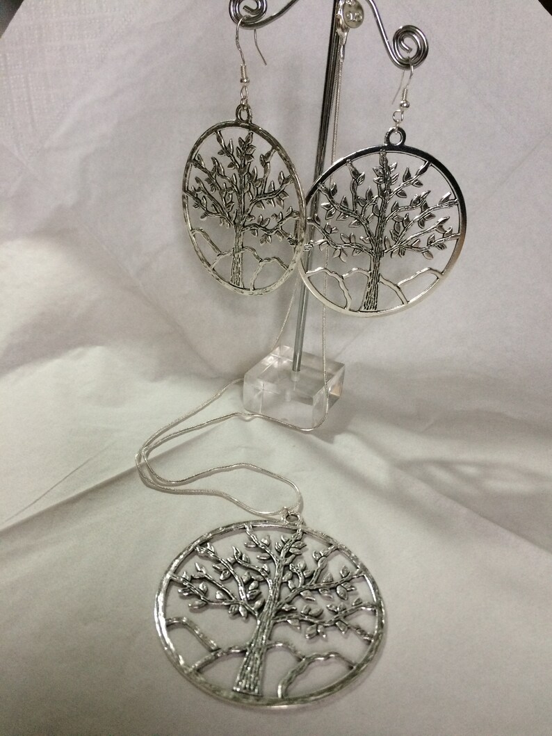 Large Tree of Life Pendant and Earrings Setor Separately.