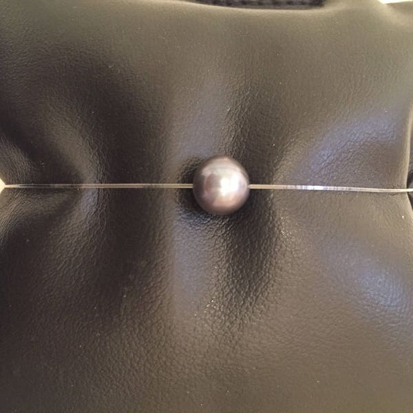 Bracelet fil de nylon perle de tahiti 6 mm finitions Argent925