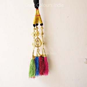 Multicolor parandi, Indian paranda, Braid hairstyle, belly dance head dress, hair jewelry, ponytail hair 6 tassel parandi