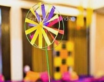 Pin wheels | Paper fans | Firki | rotating wind fans for decoration | Circular moving pin wheels | wedding decoration firkis
