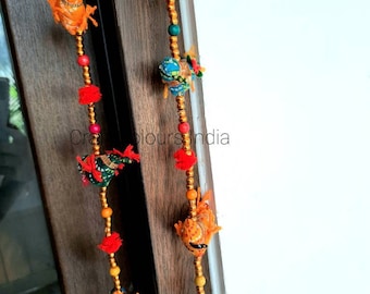 Handmade Bird Bells: Indian Cotton Hanging Decoration, Set of 2