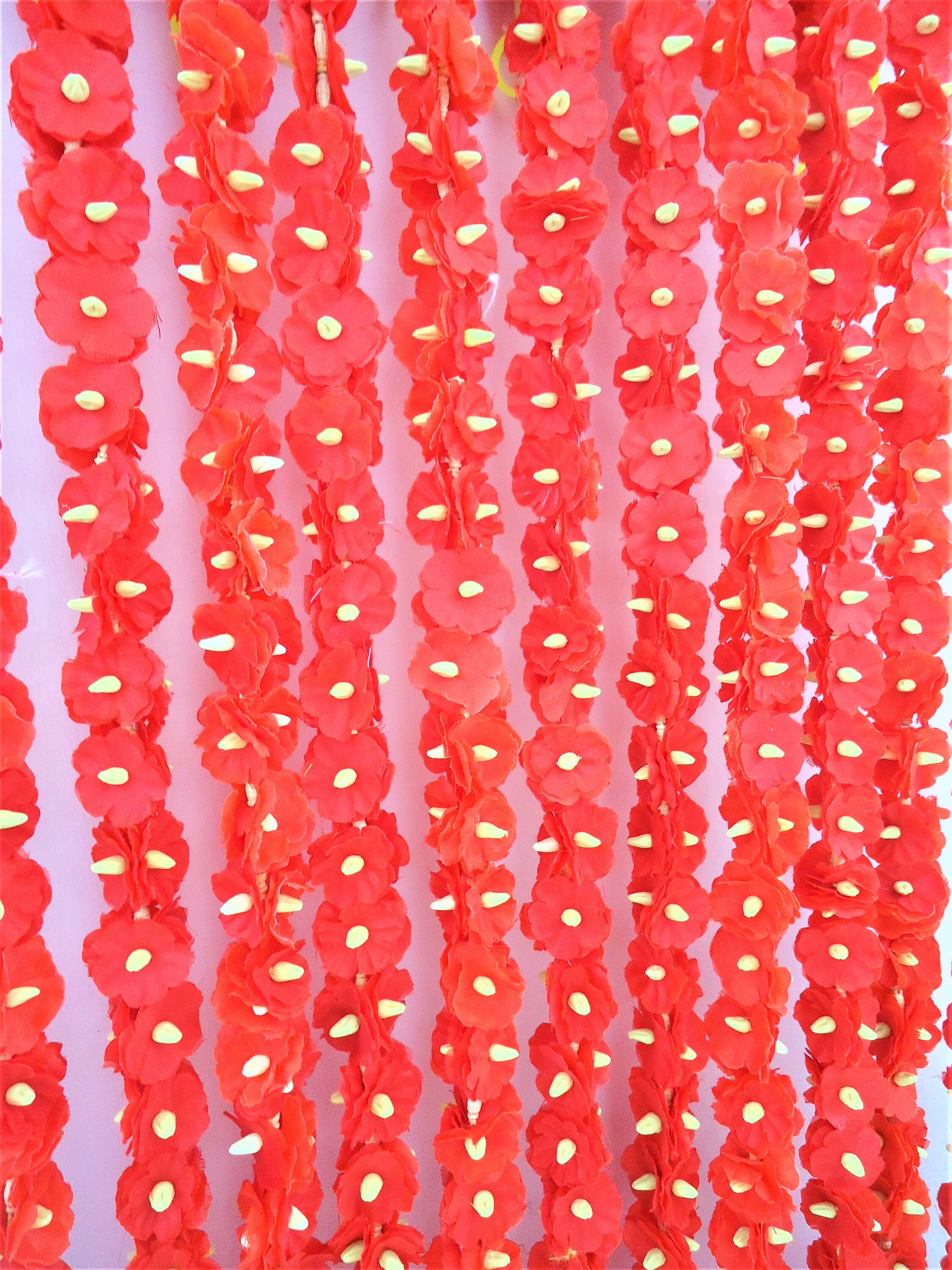 Red Artificial Periwinkle Vinca Flower Strand Real Looking Etsy