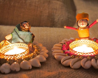 Sea shell puppet tealights | Diwali return gifts | Bulk tealights for gifting | Diwali gifts | Diwali decoration | Puppet candle tealights