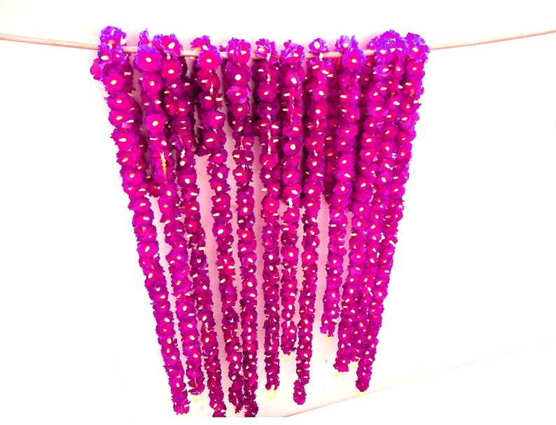 4 ready to ship Periwinkle flower garland photo prop party backdrop Pink artificial flower strand fall wedding decor flower curtains