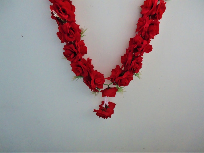Artificial red rose garland Hawaiian beach party garlands Etsy