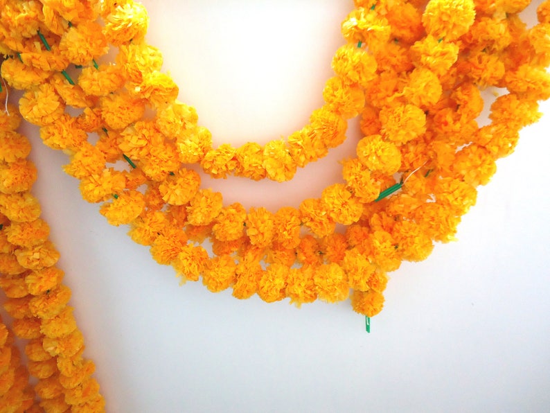 Marigold Garland Backdrop, Indian Wedding Decor, Mehndi Haldi Decoration, Thanksgiving Decor image 10