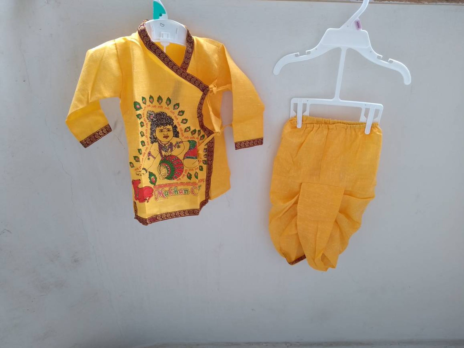 Toddler Krishna Dress Yellow Baby Boy Kanha Dress Set With Etsy