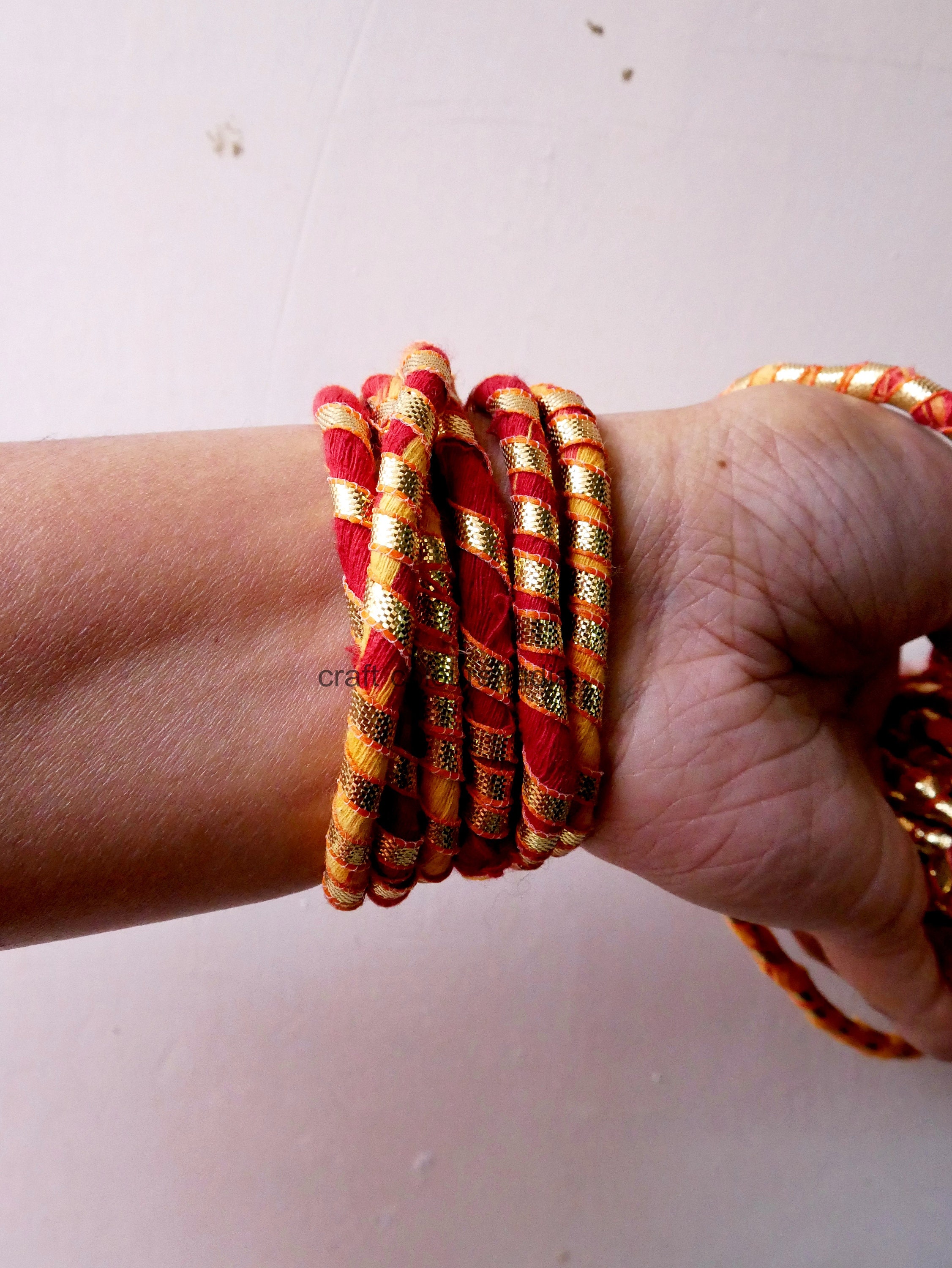 Red Thread Kalava Gota Kalava Thread, Red Yellow Cotton Moli, Indian Craft Jewelry Cord ...