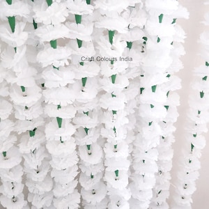 20 PC gratis Express verzending 5 ft witte kunstmatige Goudsbloem bloemenslinger, Indiase bruiloft feestdecoratie, Mehendi/haldi decor