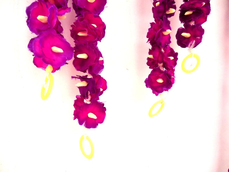 4 ready to ship Periwinkle flower garland photo prop party backdrop Pink artificial flower strand fall wedding decor flower curtains